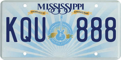 MS license plate KQU888