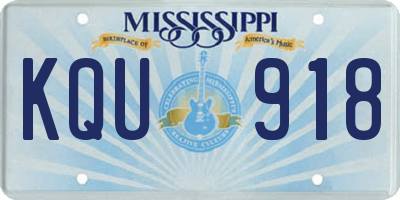 MS license plate KQU918