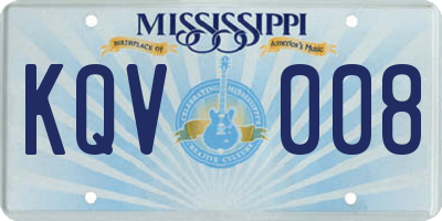 MS license plate KQV008