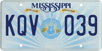 MS license plate KQV039