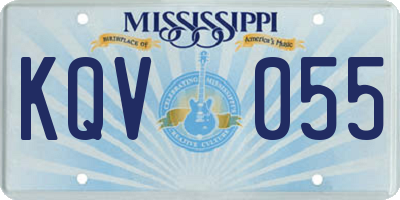 MS license plate KQV055