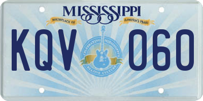 MS license plate KQV060