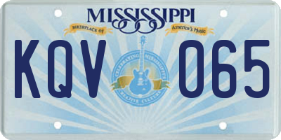 MS license plate KQV065