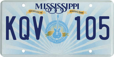 MS license plate KQV105
