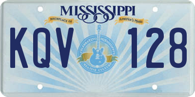 MS license plate KQV128