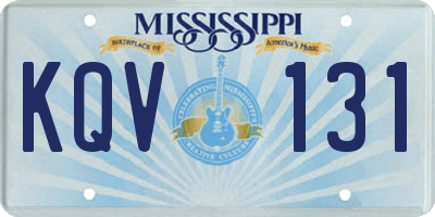 MS license plate KQV131
