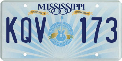 MS license plate KQV173
