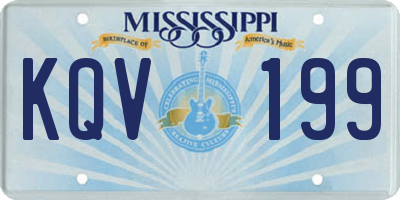 MS license plate KQV199