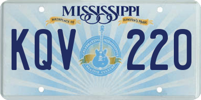 MS license plate KQV220