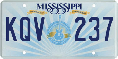 MS license plate KQV237