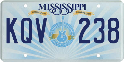 MS license plate KQV238