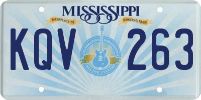 MS license plate KQV263