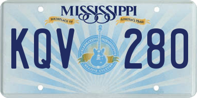 MS license plate KQV280
