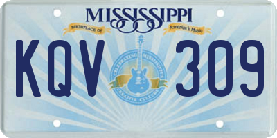 MS license plate KQV309