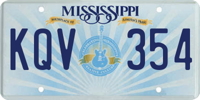 MS license plate KQV354