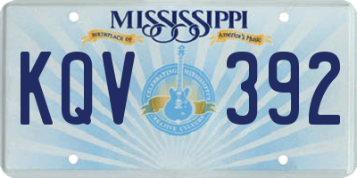 MS license plate KQV392