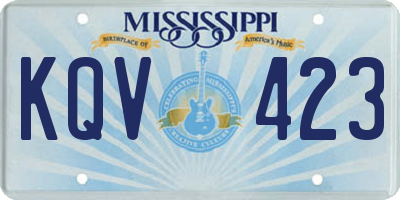 MS license plate KQV423
