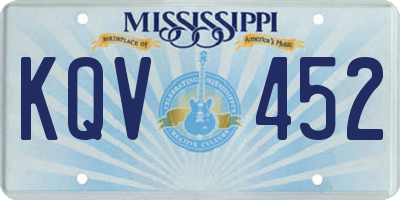 MS license plate KQV452