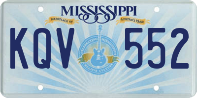MS license plate KQV552