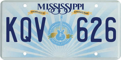 MS license plate KQV626