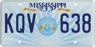 MS license plate KQV638