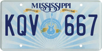 MS license plate KQV667