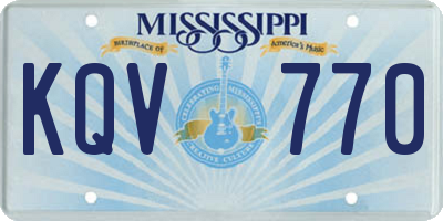 MS license plate KQV770