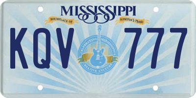 MS license plate KQV777