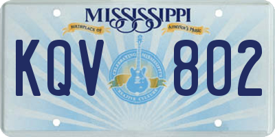 MS license plate KQV802