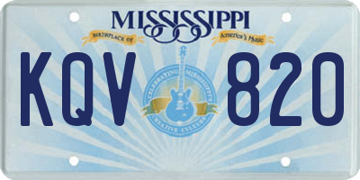 MS license plate KQV820