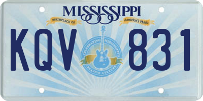 MS license plate KQV831