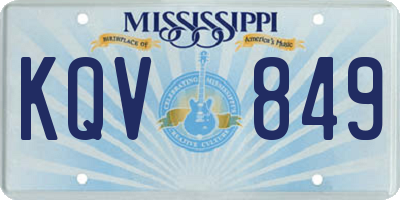 MS license plate KQV849