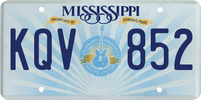 MS license plate KQV852