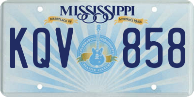 MS license plate KQV858