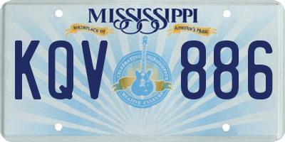 MS license plate KQV886