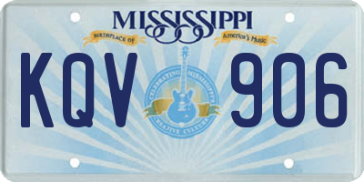 MS license plate KQV906