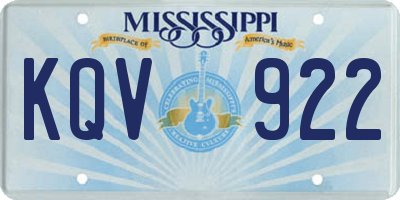 MS license plate KQV922