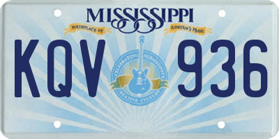 MS license plate KQV936