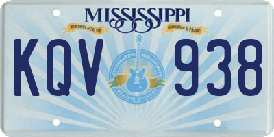 MS license plate KQV938