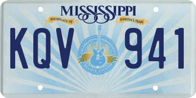 MS license plate KQV941