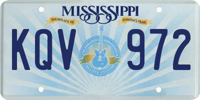 MS license plate KQV972