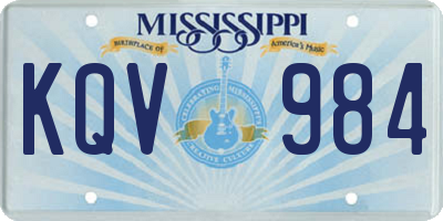 MS license plate KQV984