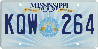 MS license plate KQW264