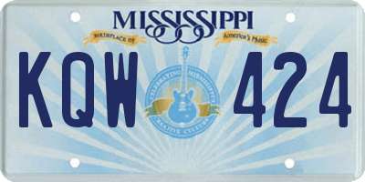 MS license plate KQW424