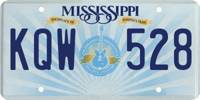 MS license plate KQW528