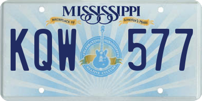 MS license plate KQW577