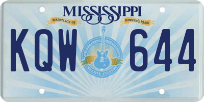MS license plate KQW644