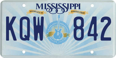 MS license plate KQW842
