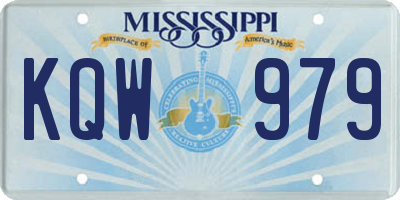 MS license plate KQW979