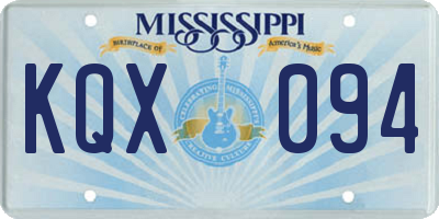 MS license plate KQX094